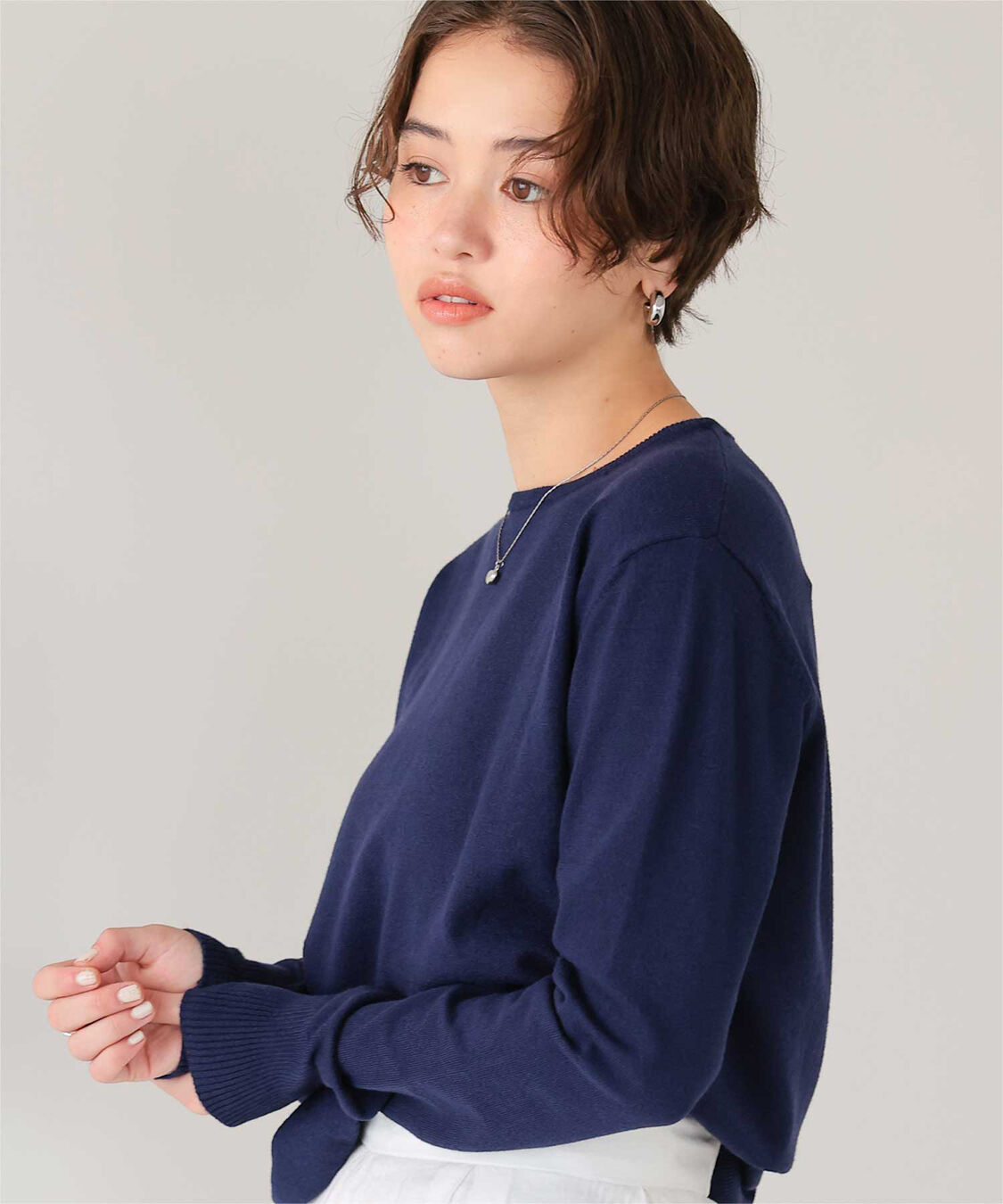 titivate「なめらか手触りカシミヤタッチクルーネックニット」|ニット・セーター|