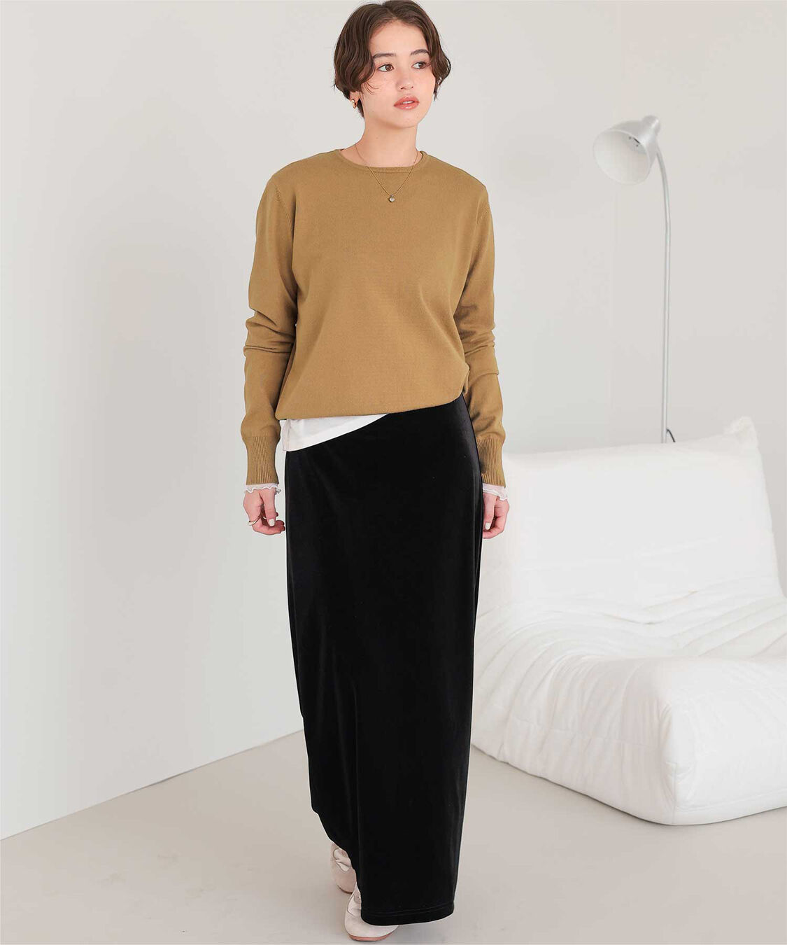 titivate「なめらか手触りカシミヤタッチクルーネックニット」|ニット・セーター|