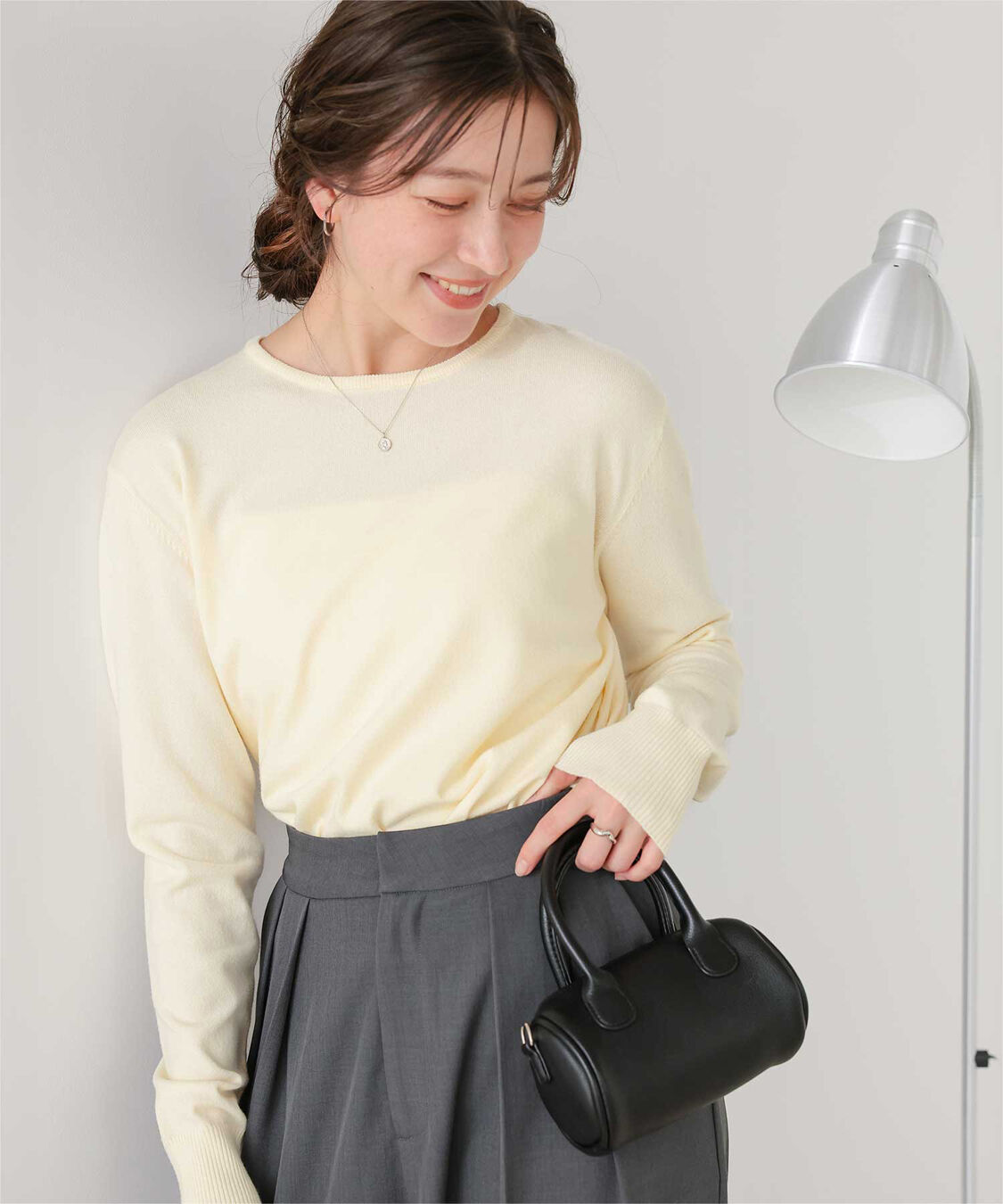 titivate「なめらか手触りカシミヤタッチクルーネックニット」|ニット・セーター|アイボリー