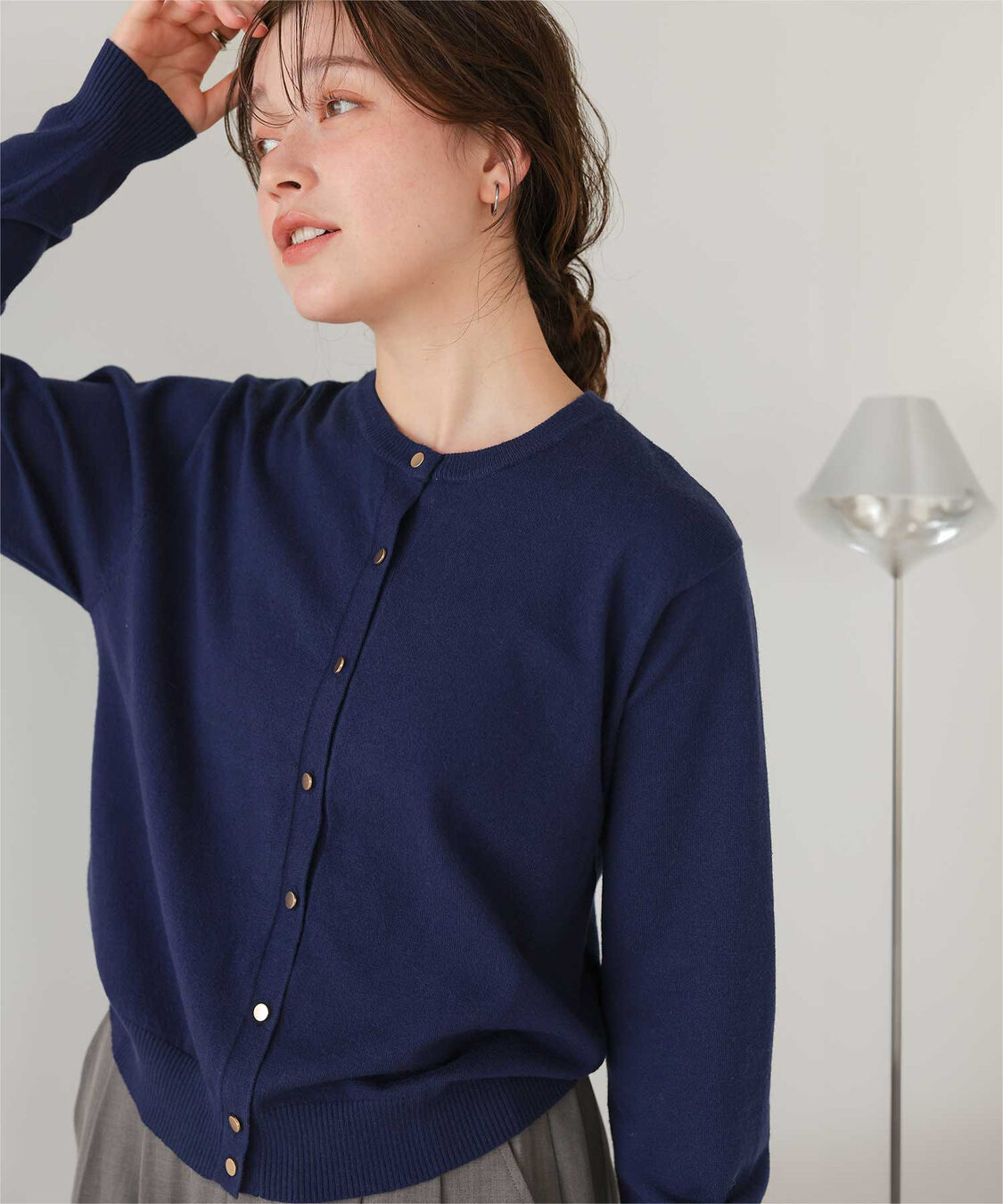 titivate「なめらか手触りカシミヤタッチニットカーディガン」|ニット・セーター|ネイビー