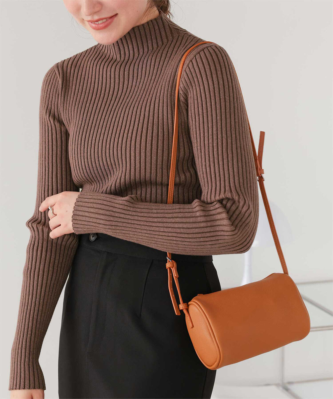 titivate「ウォッシャブルボトルネック配色デザインニット」|ニット・セーター|