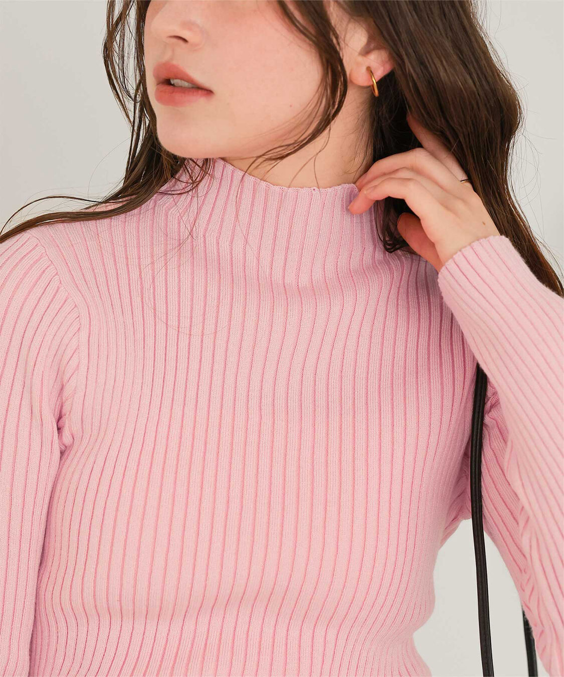 titivate「ウォッシャブルボトルネック配色デザインニット」|ニット・セーター|