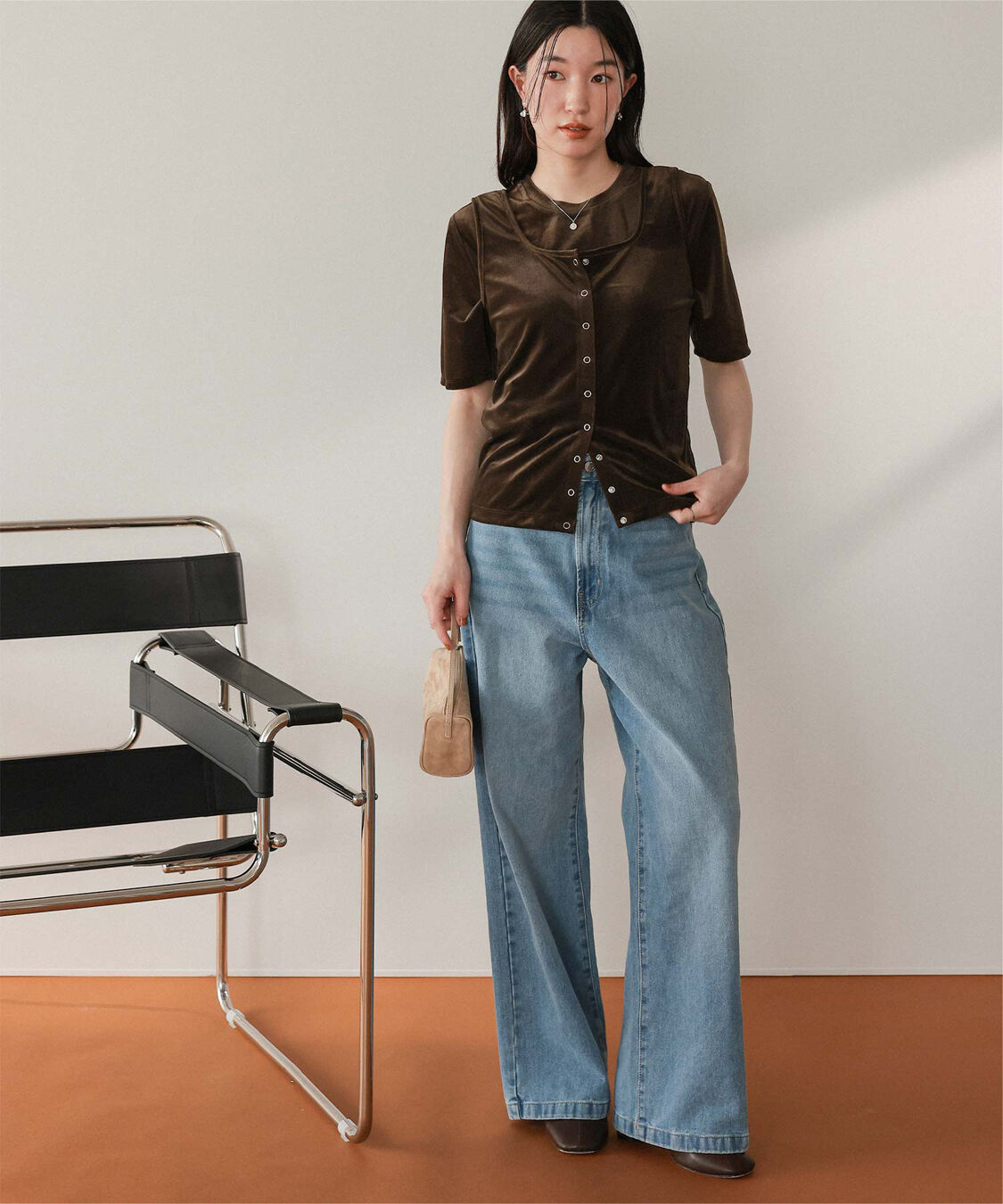 titivate「シアーベロア半袖Tシャツ」|Tシャツ・カットソー|