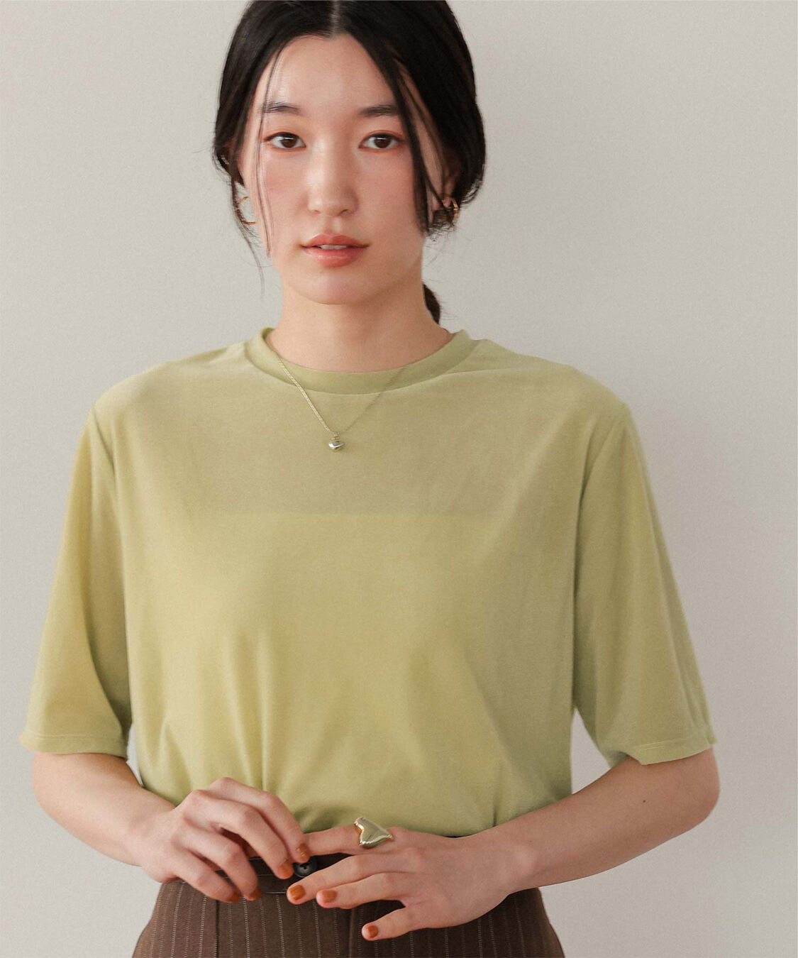 titivate「シアーベロア半袖Tシャツ」|Tシャツ・カットソー|グリーン