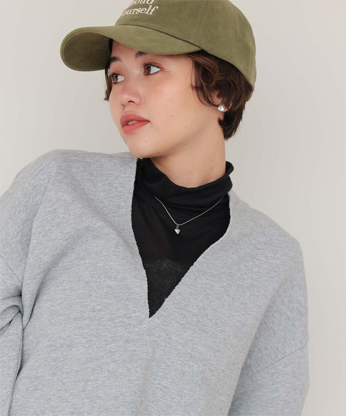 titivate「着心地抜群シアーハイネックトップス」|Tシャツ・カットソー|ブラック