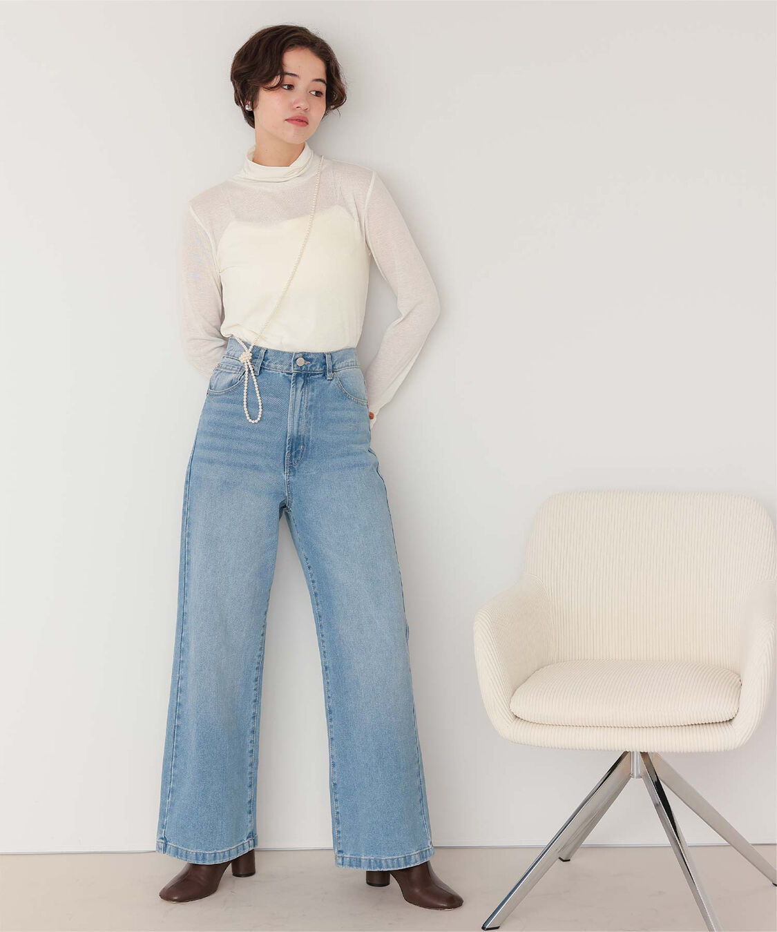 titivate「着心地抜群シアーハイネックトップス」|Tシャツ・カットソー|