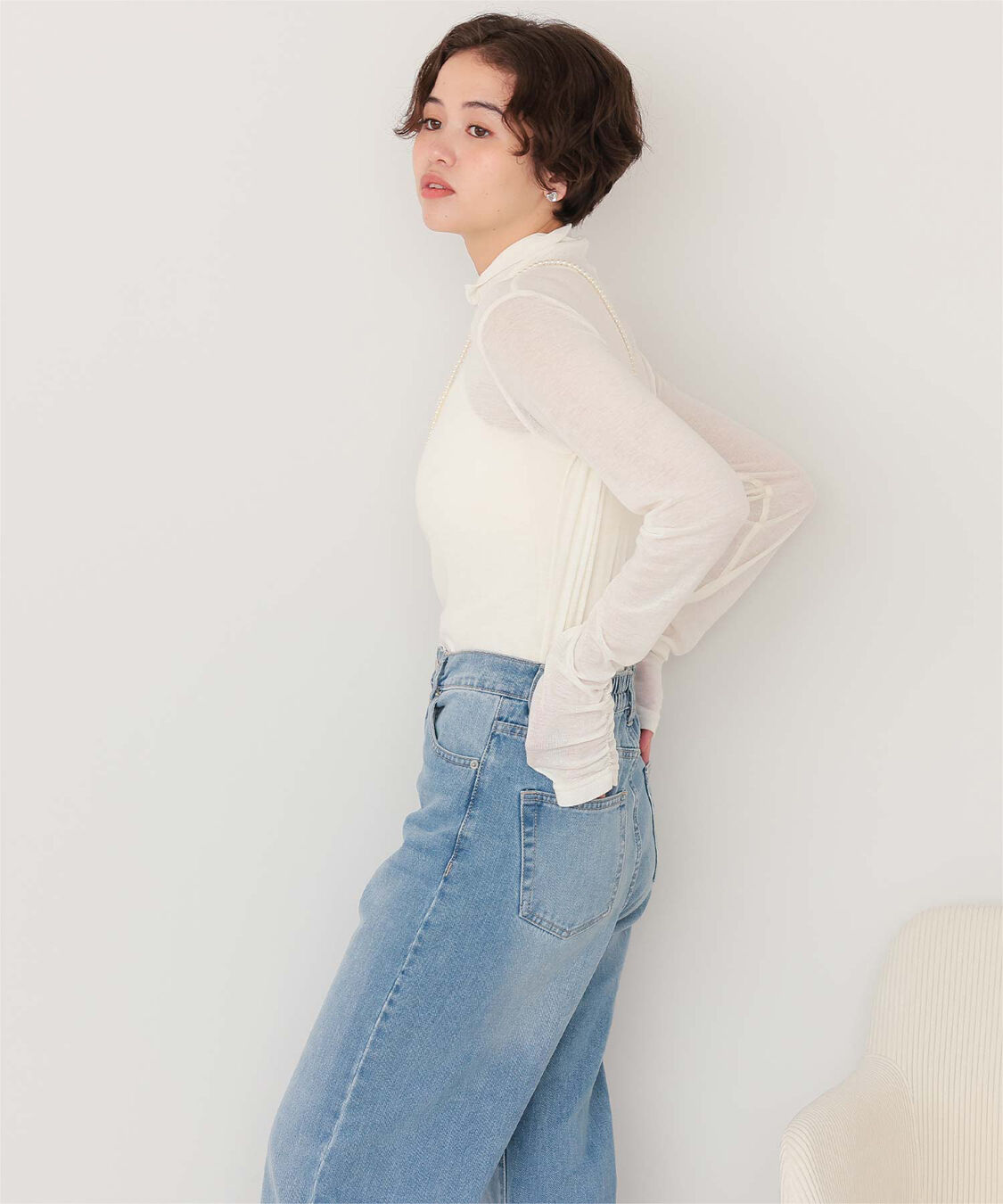 titivate「着心地抜群シアーハイネックトップス」|Tシャツ・カットソー|