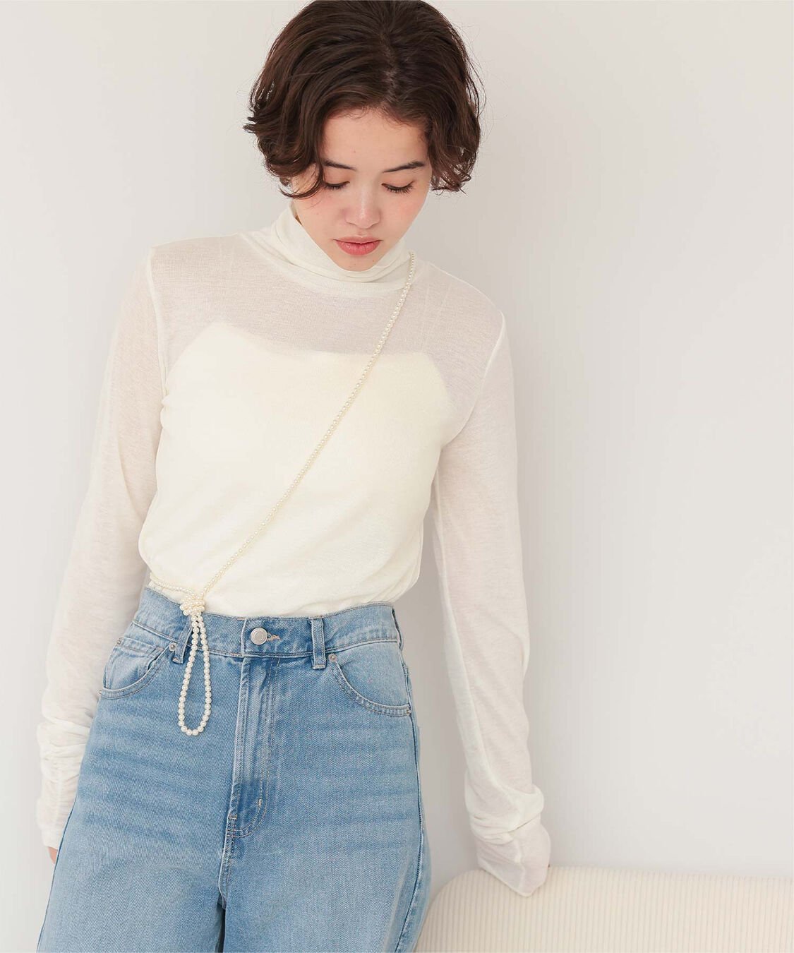 titivate「着心地抜群シアーハイネックトップス」|Tシャツ・カットソー|