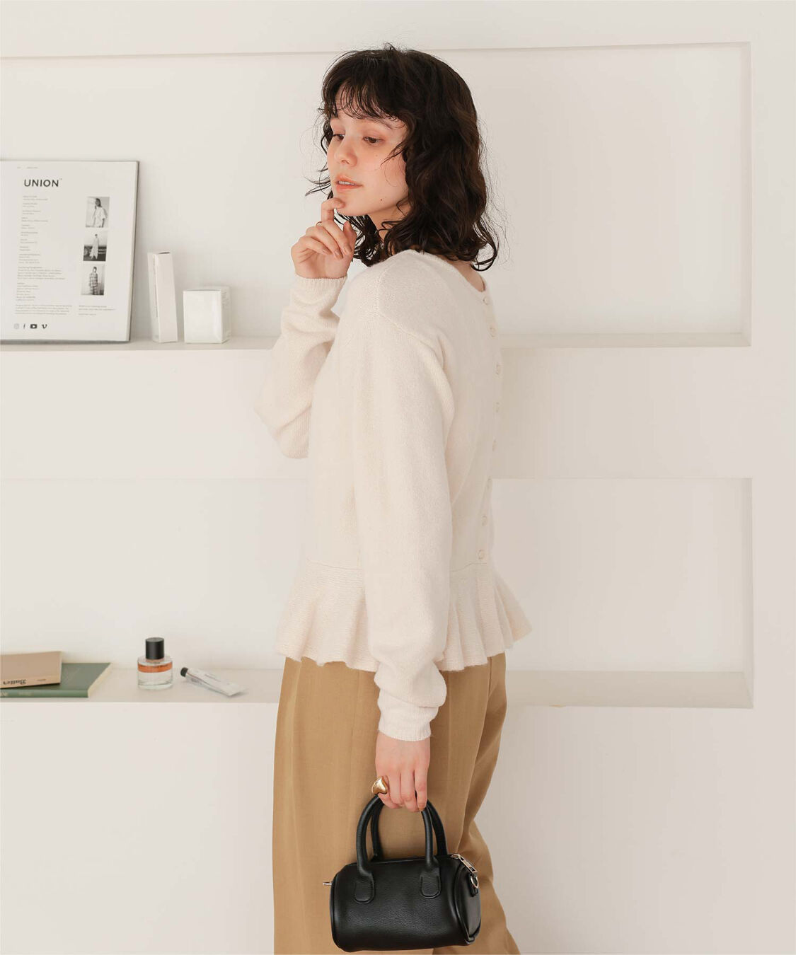 titivate「前後2wayフリルヘムニットカーディガン/トップス」|ニット・セーター|