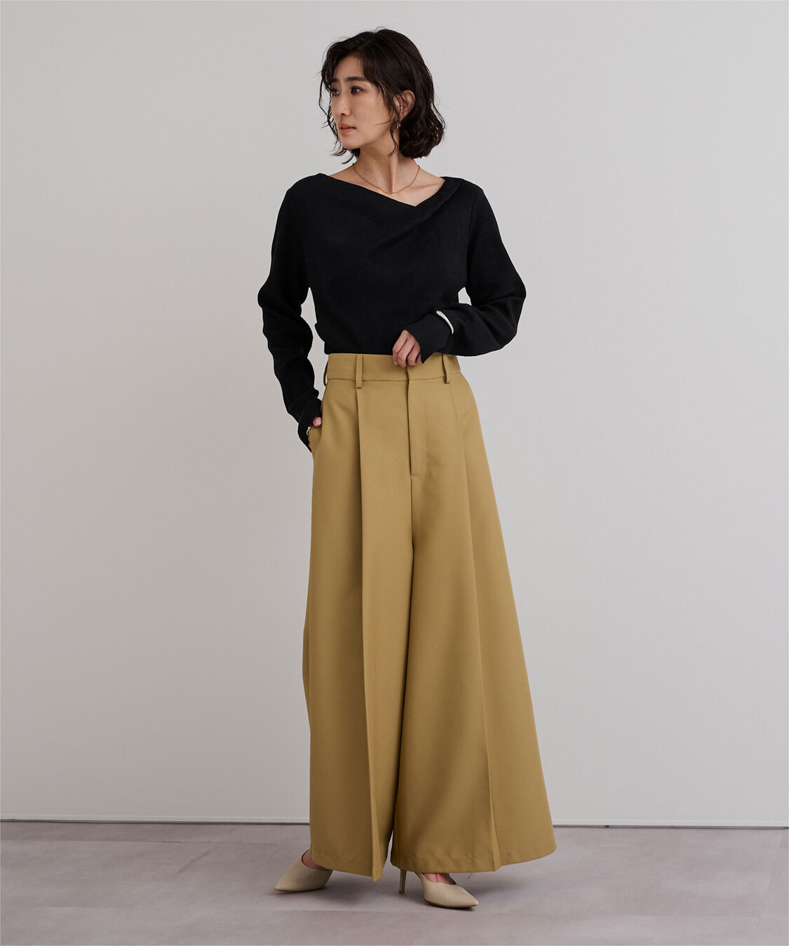 ur's「オフショルダーリブニットトップス」|ニット・セーター|