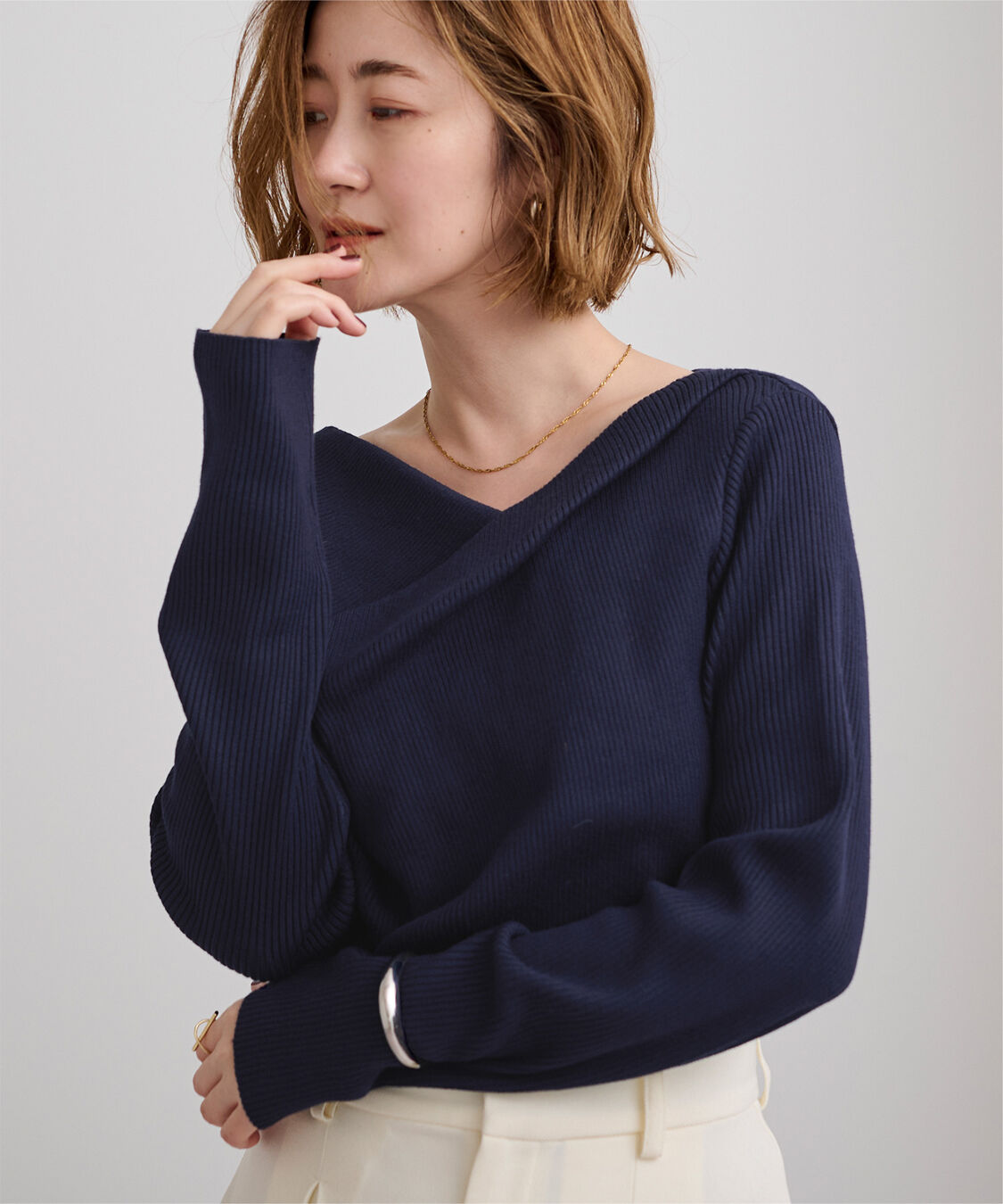 ur's「オフショルダーリブニットトップス」|ニット・セーター|