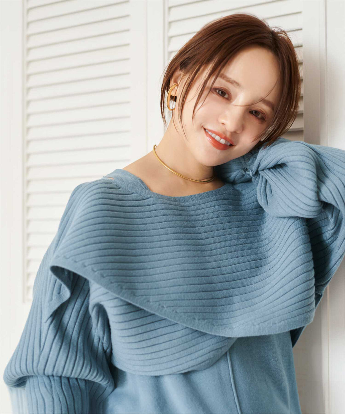 titivate「【田中亜希子さんコラボアイテム】カシュクールリブトップスニットセットワンピース」|ワンピース|