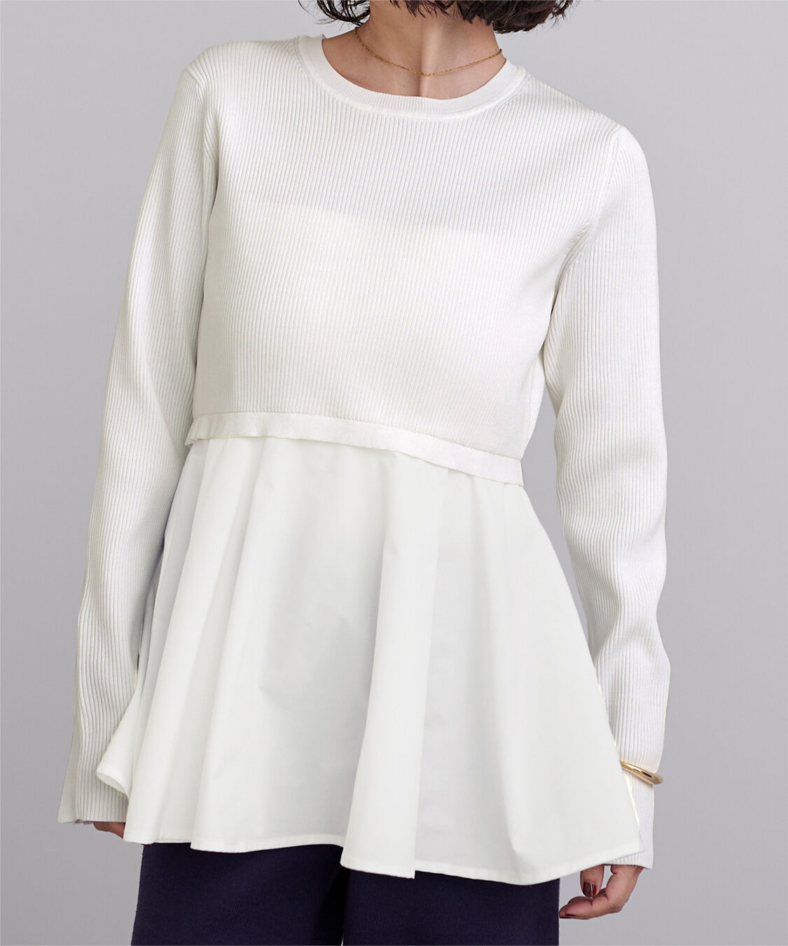 ur's「タフタペプラムドッキングニット」|ニット・セーター|