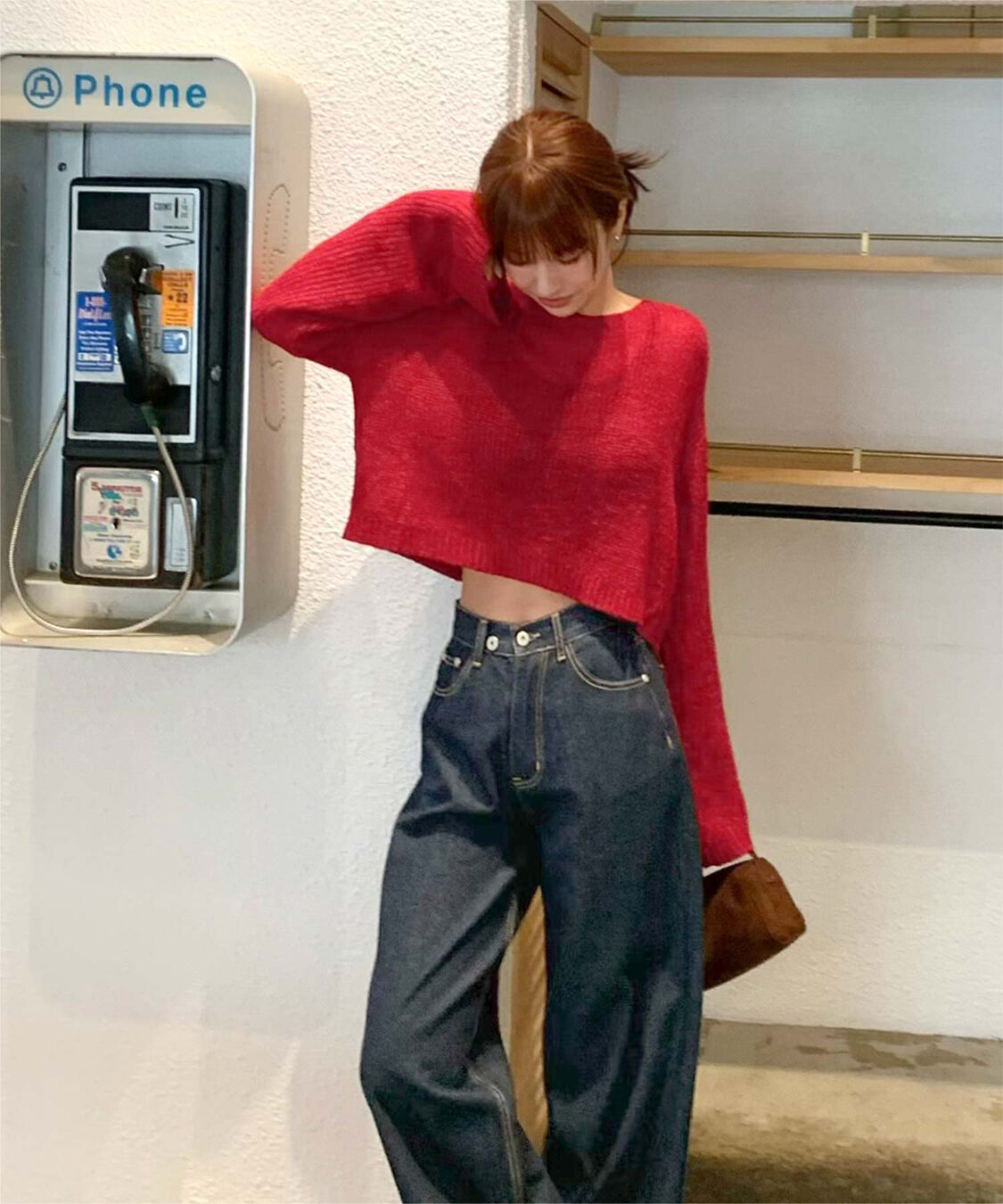 titivate「【いつきさんコラボアイテム】前後2wayリボンデザインシアーローゲージニット」|ニット・セーター|