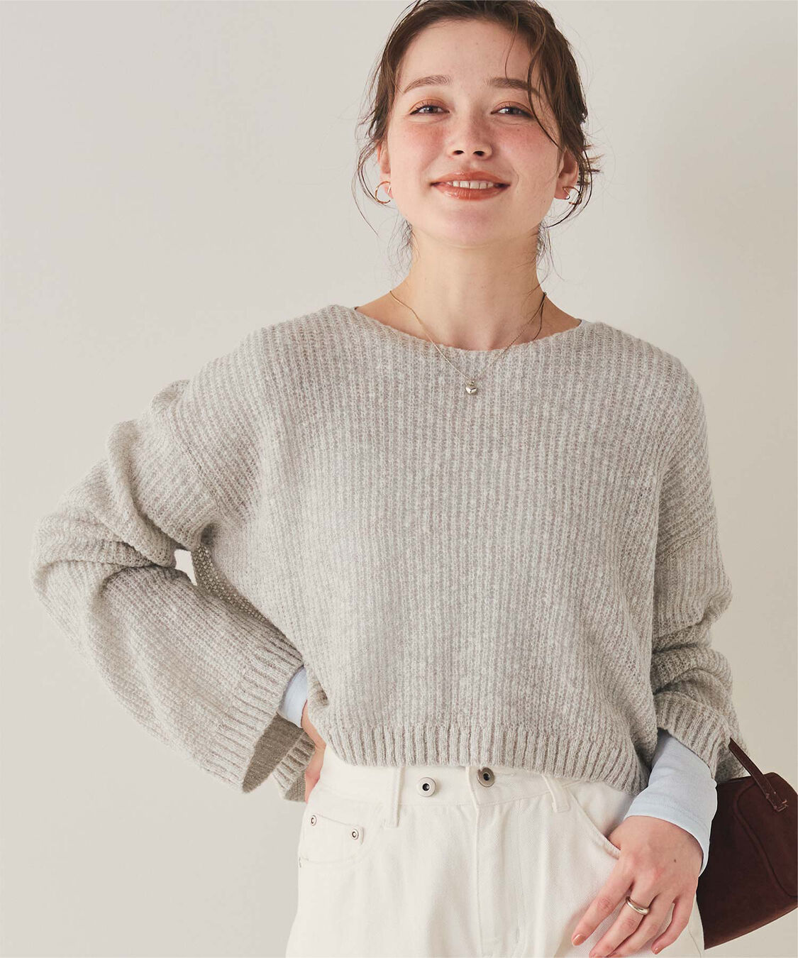 titivate「【いつきさんコラボアイテム】前後2wayリボンデザインシアーローゲージニット」|ニット・セーター|