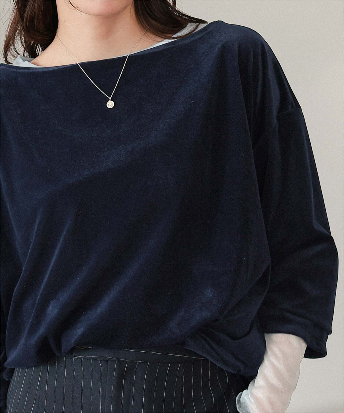 titivate「シアーベロアオーバーサイズロングTシャツ」|Tシャツ・カットソー|