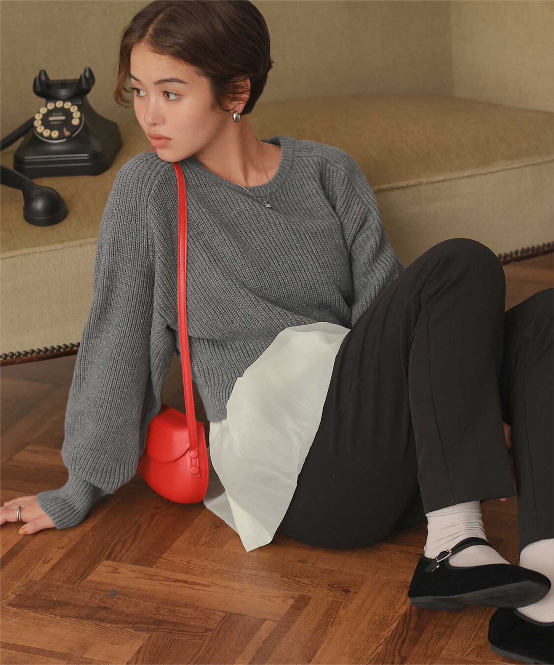 titivate「シアーペプラムドッキングニットプルオーバー」|ニット・セーター|