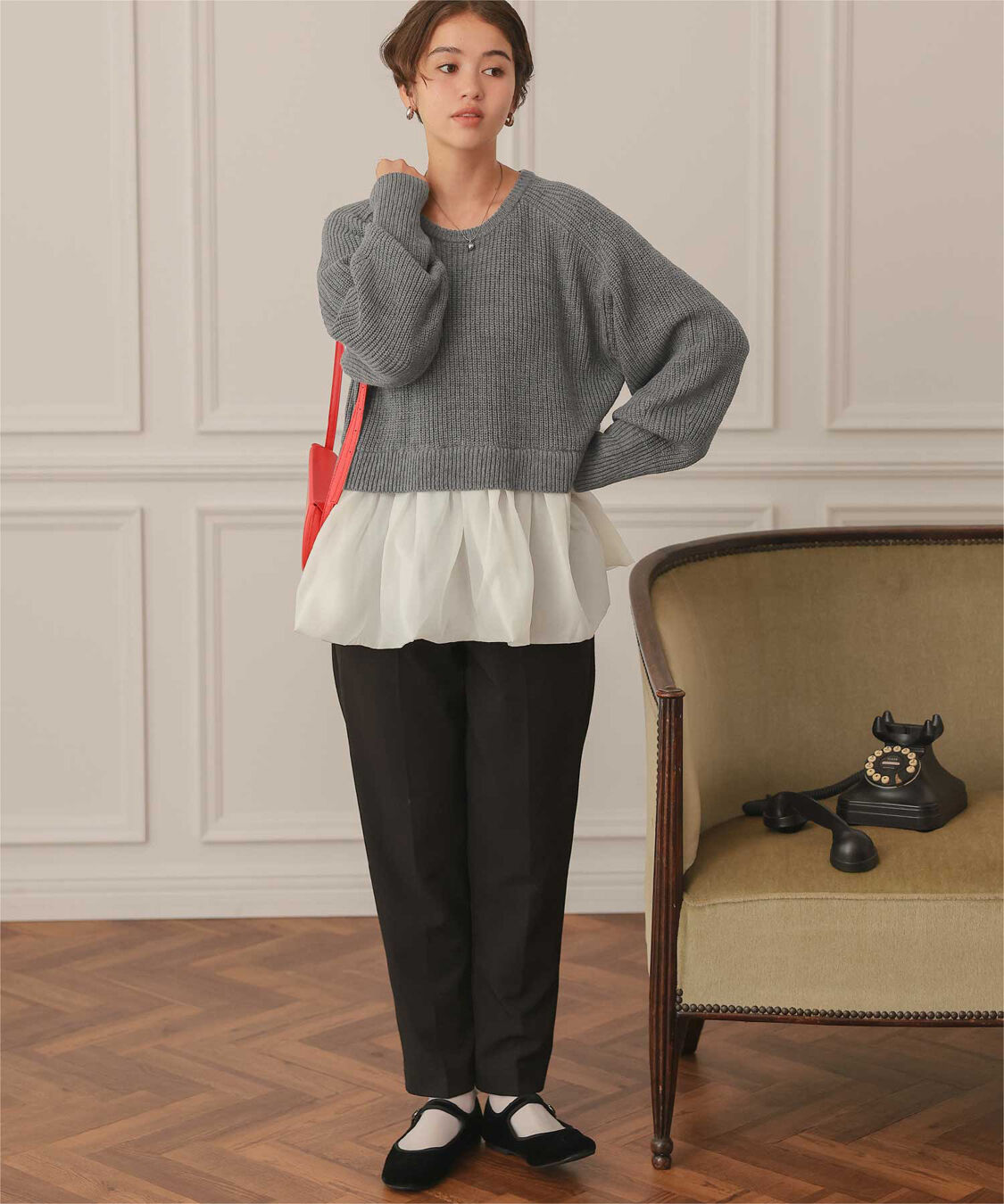 titivate「シアーペプラムドッキングニットプルオーバー」|ニット・セーター|