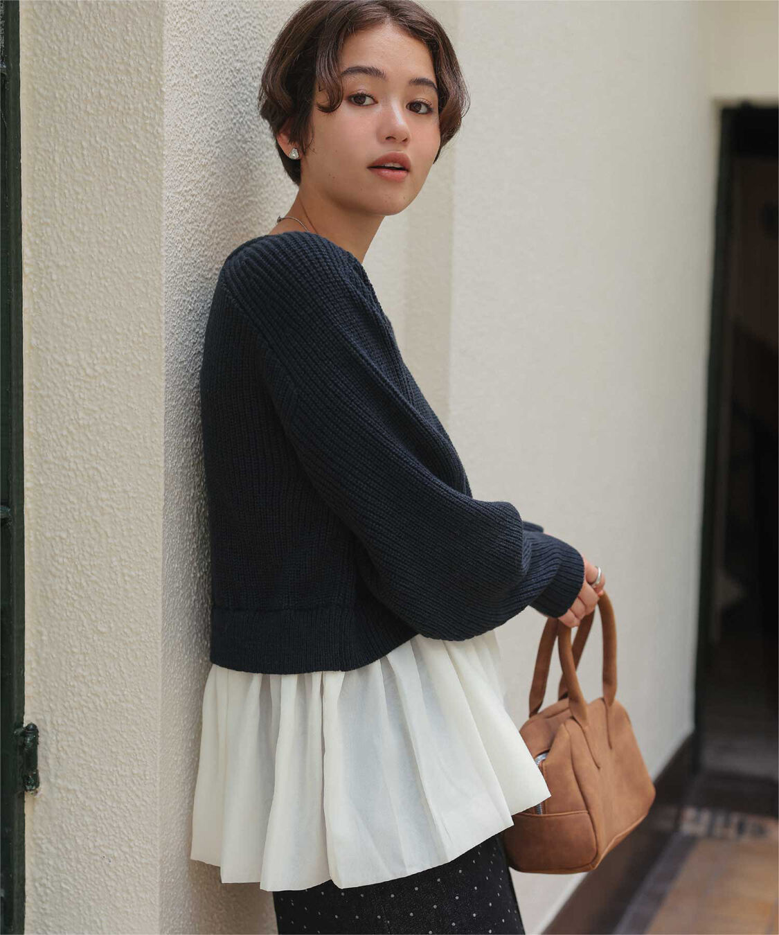 titivate「シアーペプラムドッキングニットプルオーバー」|ニット・セーター|