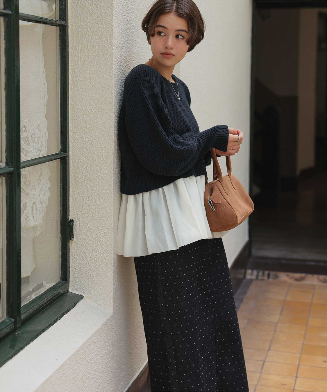 titivate「シアーペプラムドッキングニットプルオーバー」|ニット・セーター|