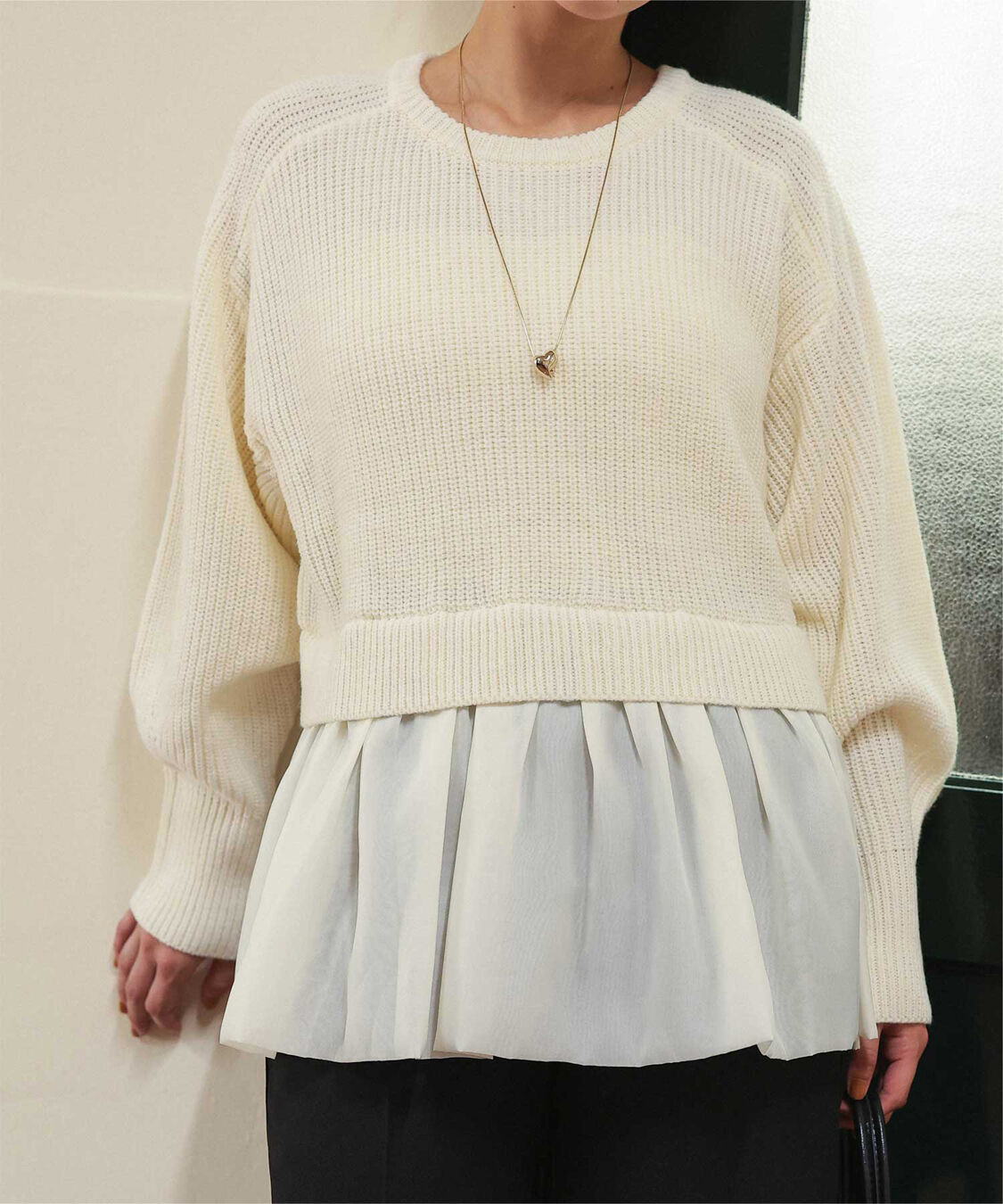 titivate「シアーペプラムドッキングニットプルオーバー」|ニット・セーター|