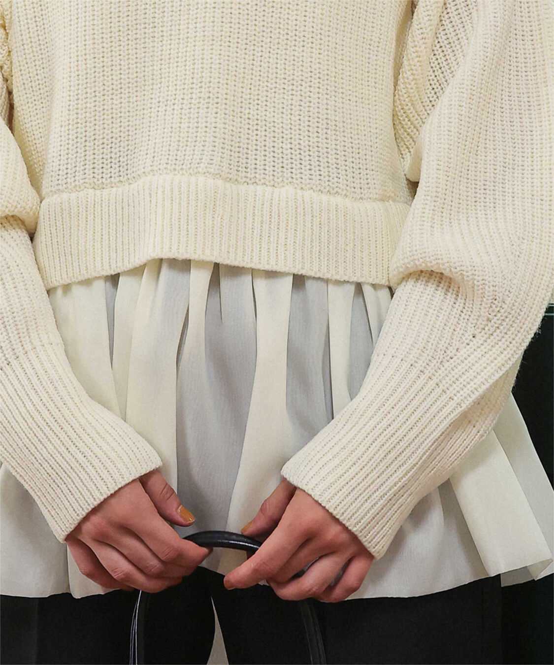 titivate「シアーペプラムドッキングニットプルオーバー」|ニット・セーター|