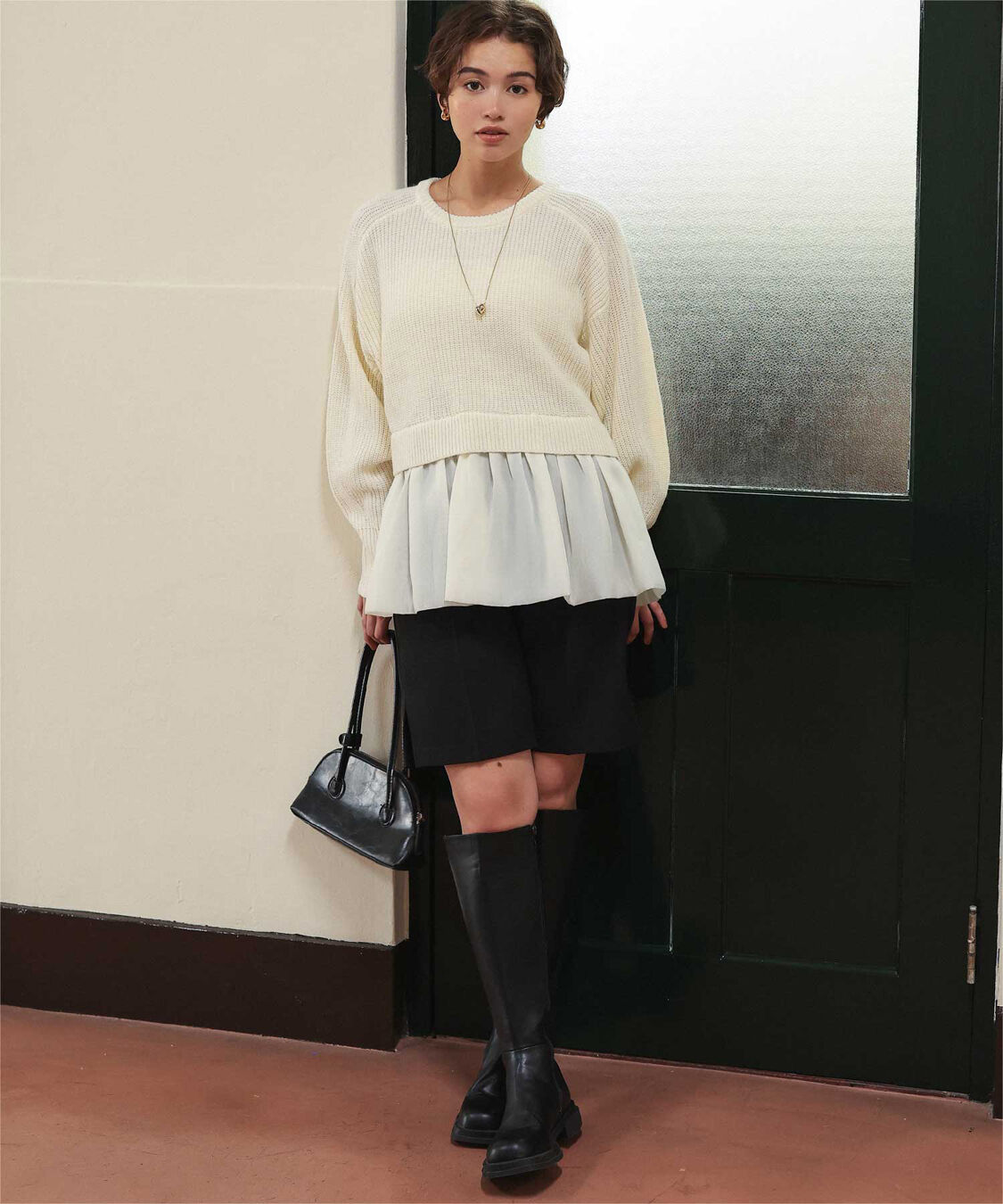 titivate「シアーペプラムドッキングニットプルオーバー」|ニット・セーター|