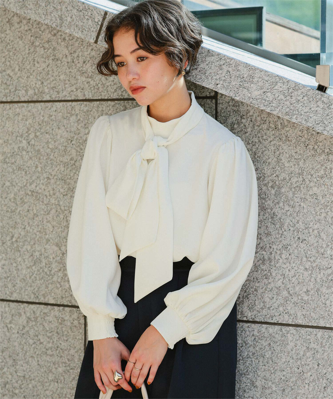 titivate「リボンボウタイブラウス」|シャツ・ブラウス|ホワイト