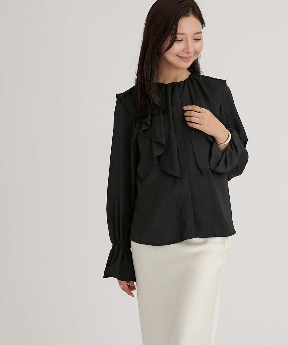 ur's「フリルカラーキャンディスリーブブラウス」|シャツ・ブラウス|