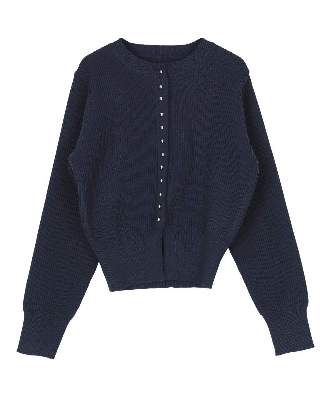 titivate「ミニシルバー釦デザインニットカーディガン」|ニット・セーター|