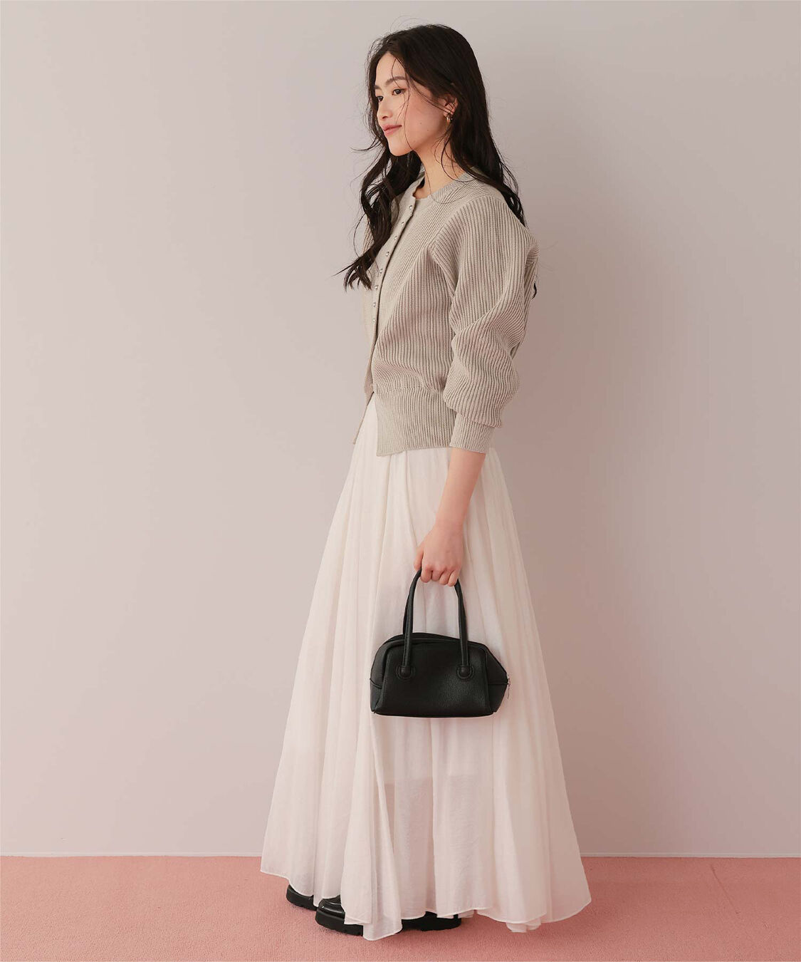 titivate「ミニシルバー釦デザインニットカーディガン」|ニット・セーター|