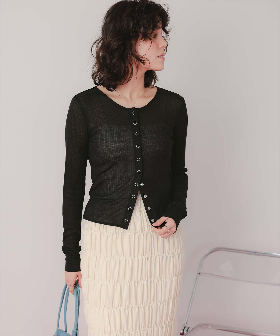 titivate「シアーテレコカーディガン」|ニット・セーター|