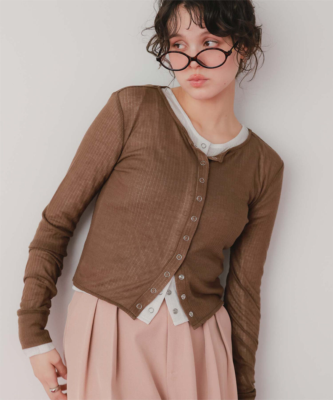 titivate「シアーテレコカーディガン」|ニット・セーター|