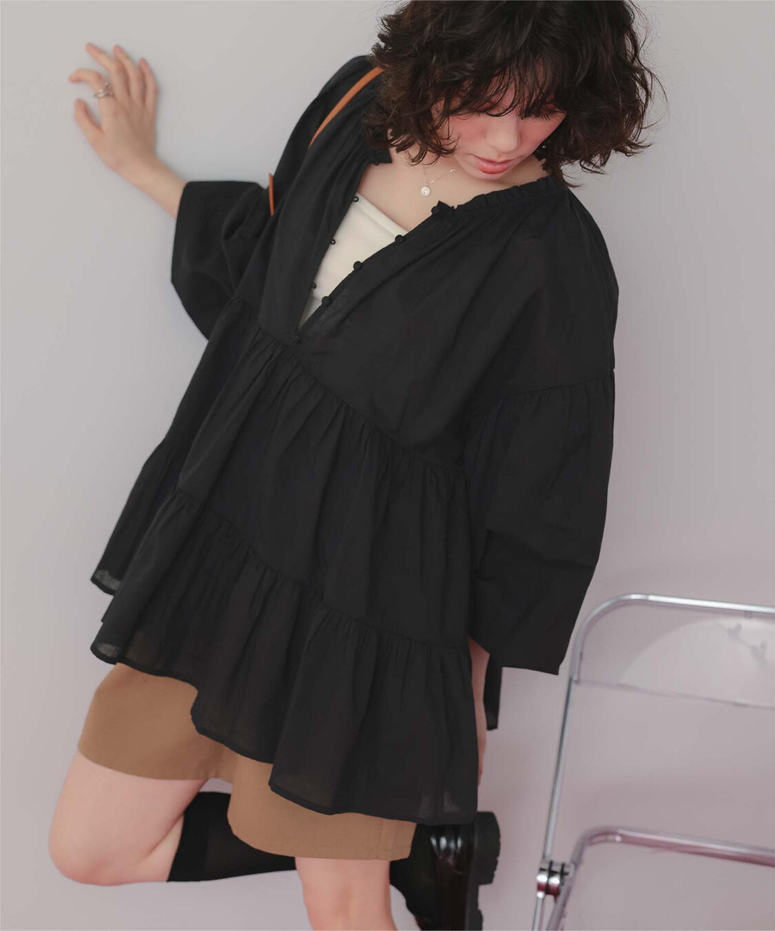 titivate「コットンボイルティアードチュニック/トップス」|シャツ・ブラウス|