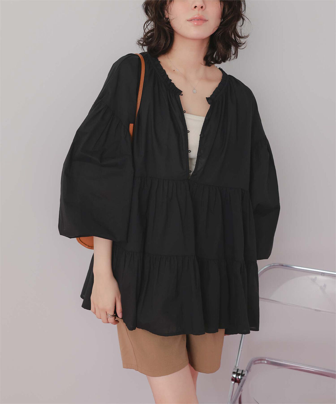 titivate「コットンボイルティアードチュニック/トップス」|シャツ・ブラウス|