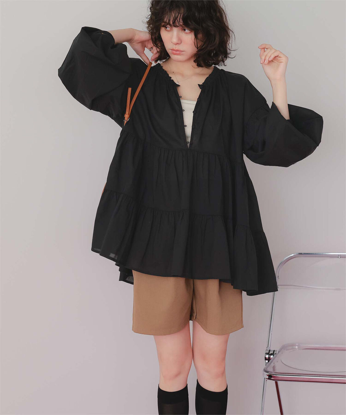 titivate「コットンボイルティアードチュニック/トップス」|シャツ・ブラウス|