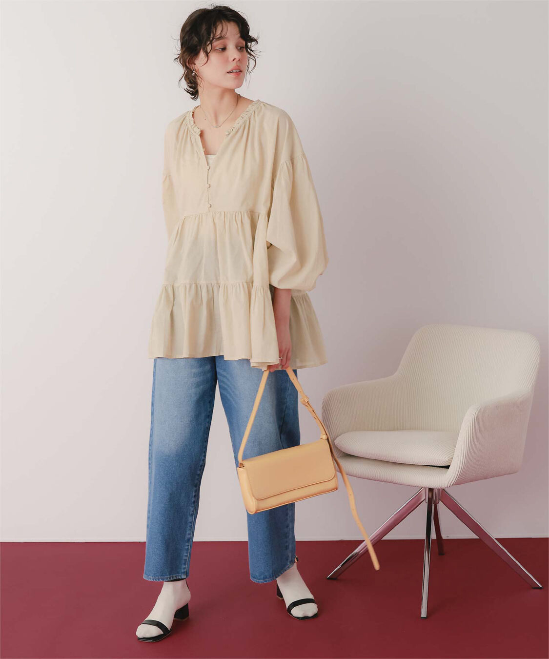 titivate「コットンボイルティアードチュニック/トップス」|シャツ・ブラウス|