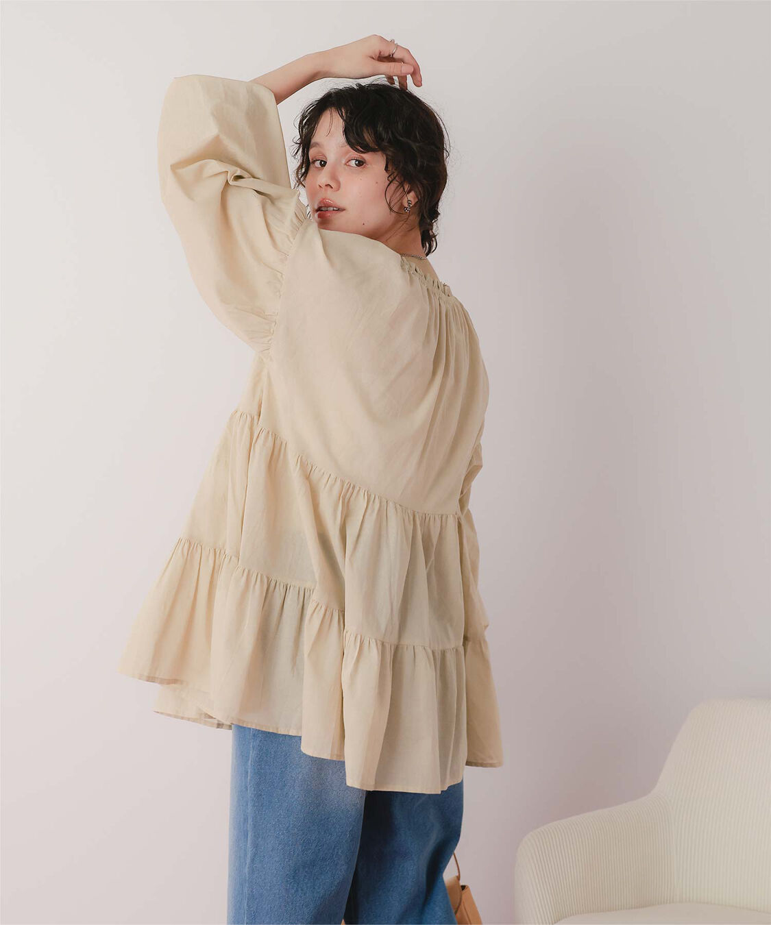 titivate「コットンボイルティアードチュニック/トップス」|シャツ・ブラウス|