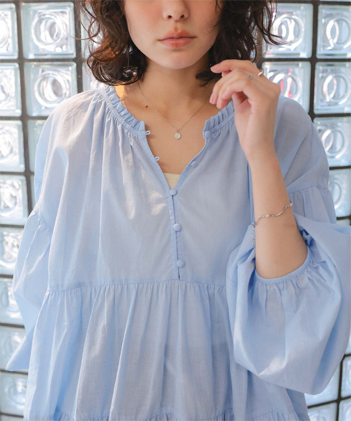 titivate「コットンボイルティアードチュニック/トップス」|シャツ・ブラウス|