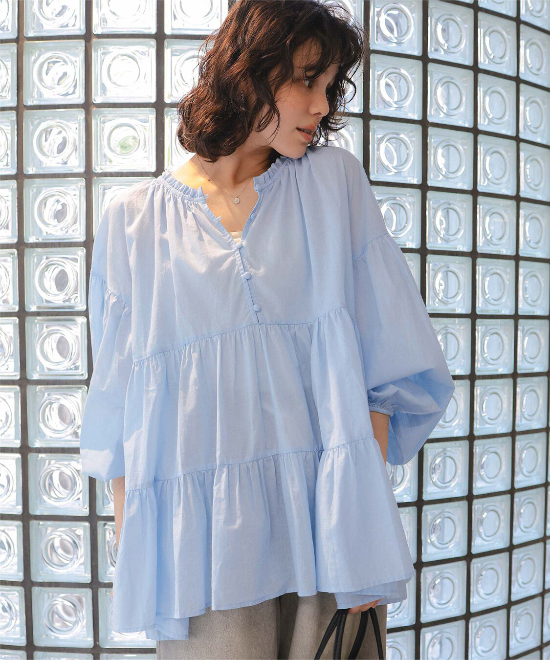 titivate「コットンボイルティアードチュニック/トップス」|シャツ・ブラウス|
