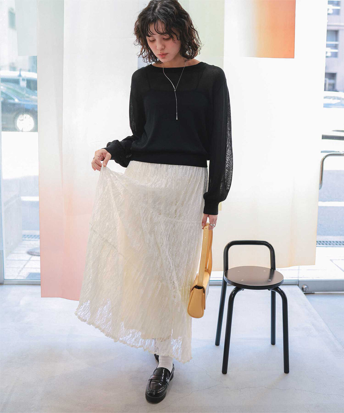titivate「ワッシャーレーススカート」|スカート|