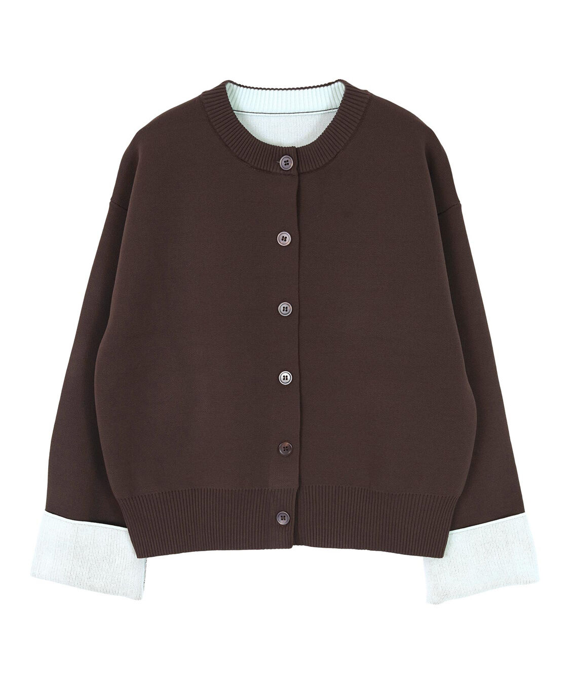 miette「バイカラーデザインニットカーディガン」|カーディガン|