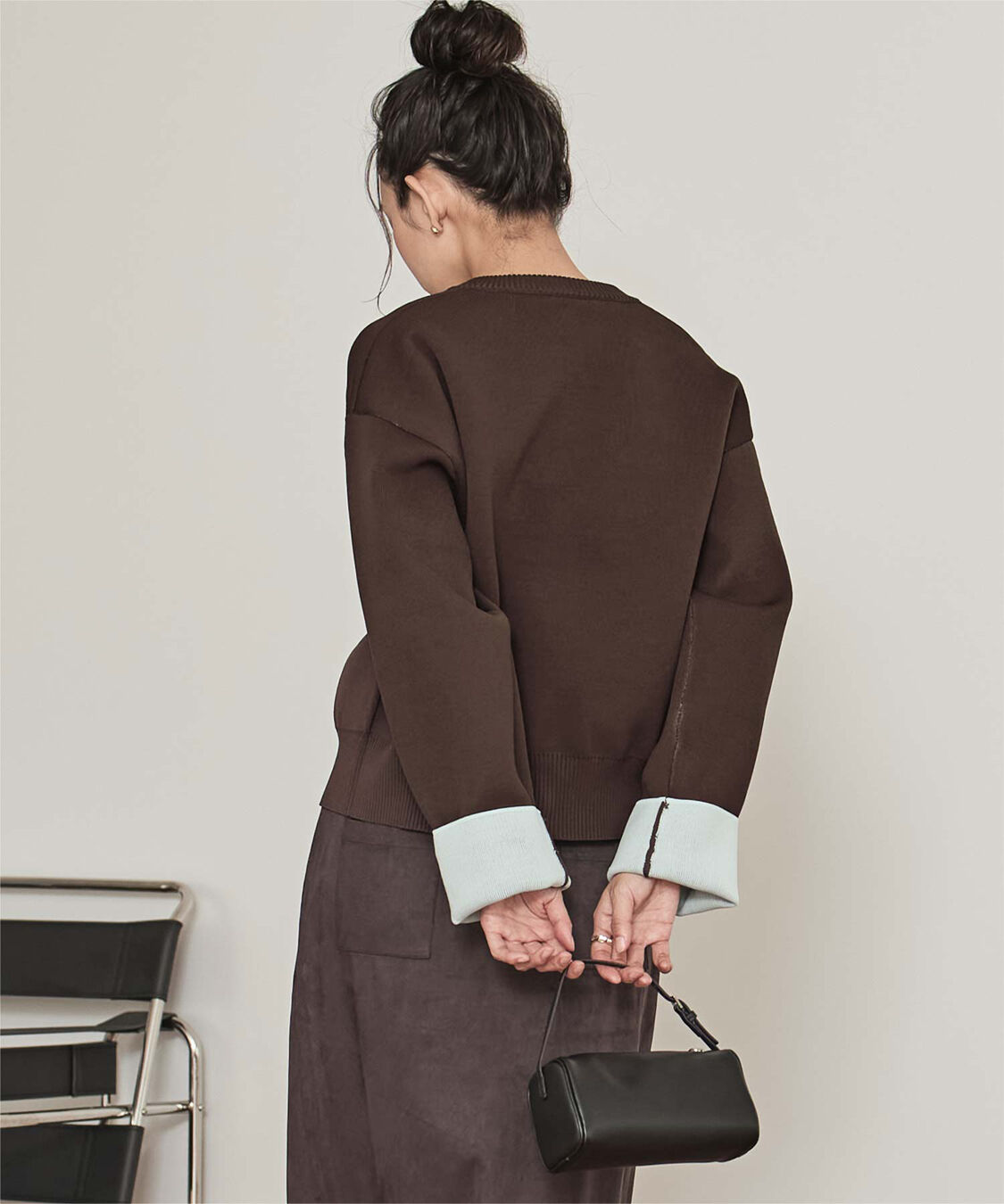 miette「バイカラーデザインニットカーディガン」|カーディガン|