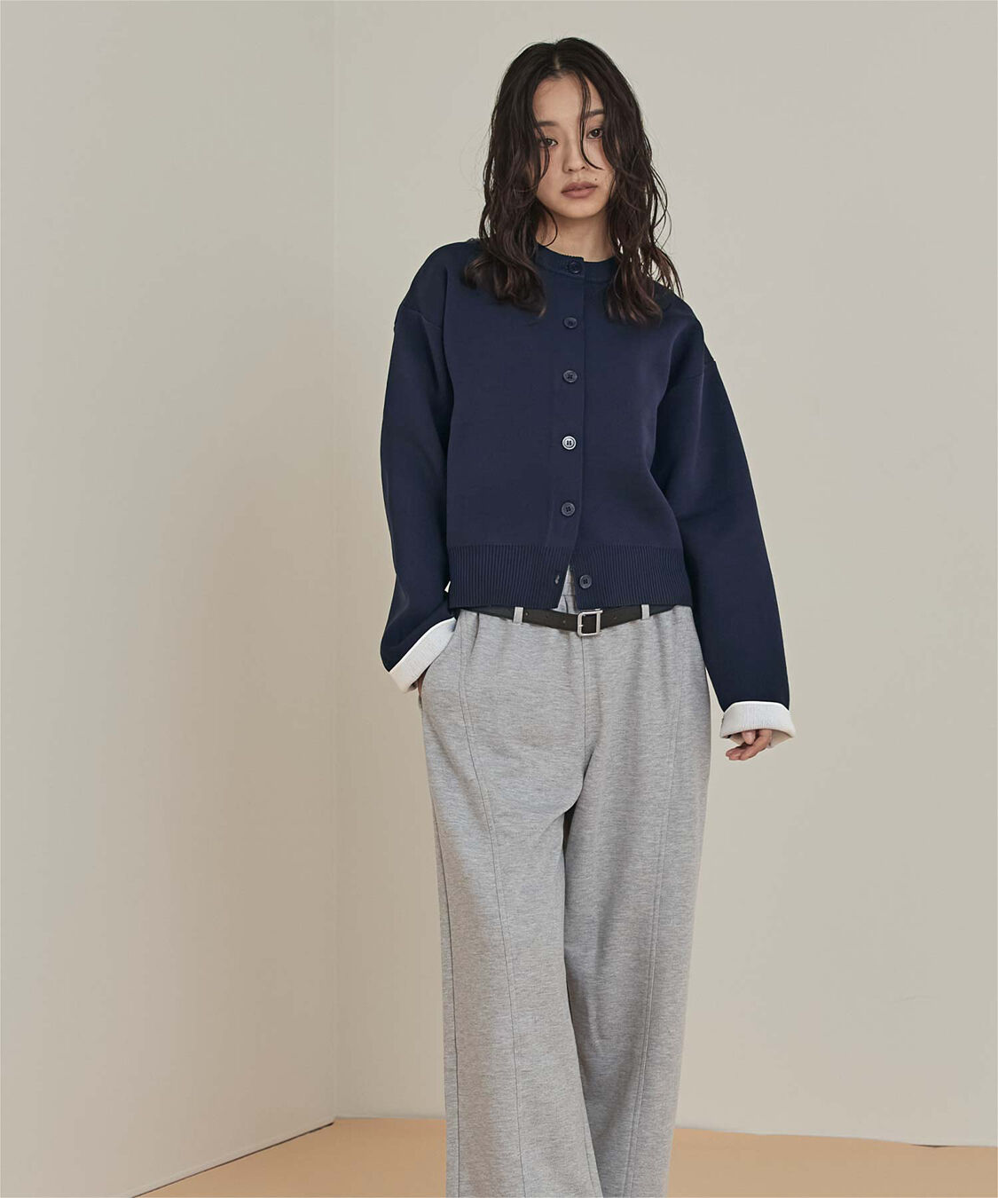 miette「バイカラーデザインニットカーディガン」|カーディガン|