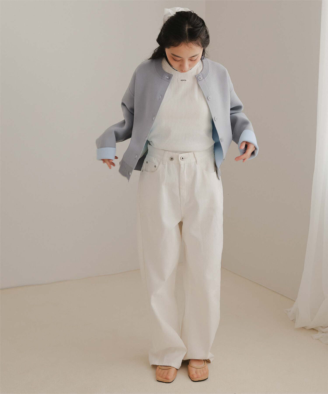 miette「バイカラーデザインニットカーディガン」|カーディガン|