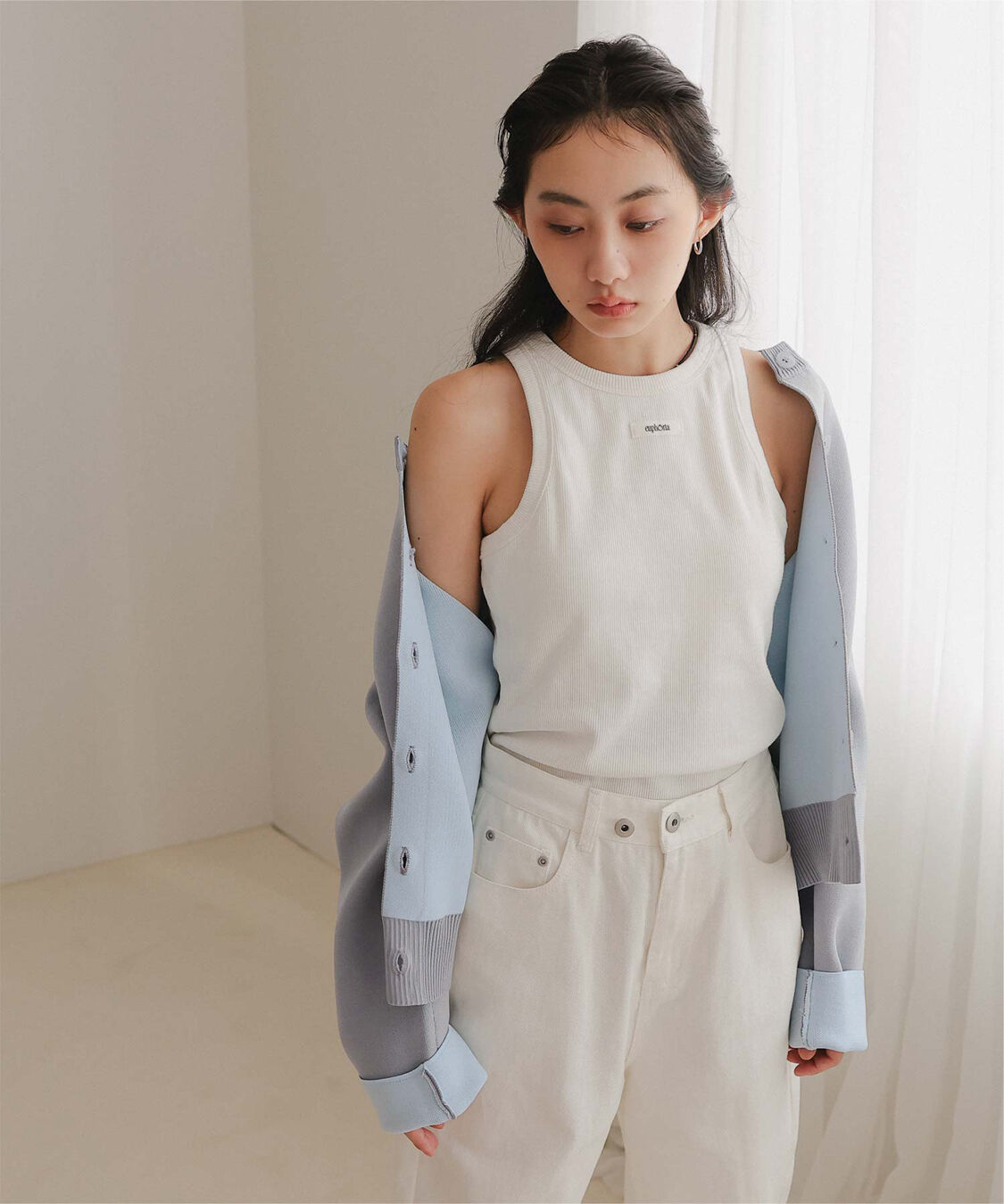 miette「バイカラーデザインニットカーディガン」|カーディガン|