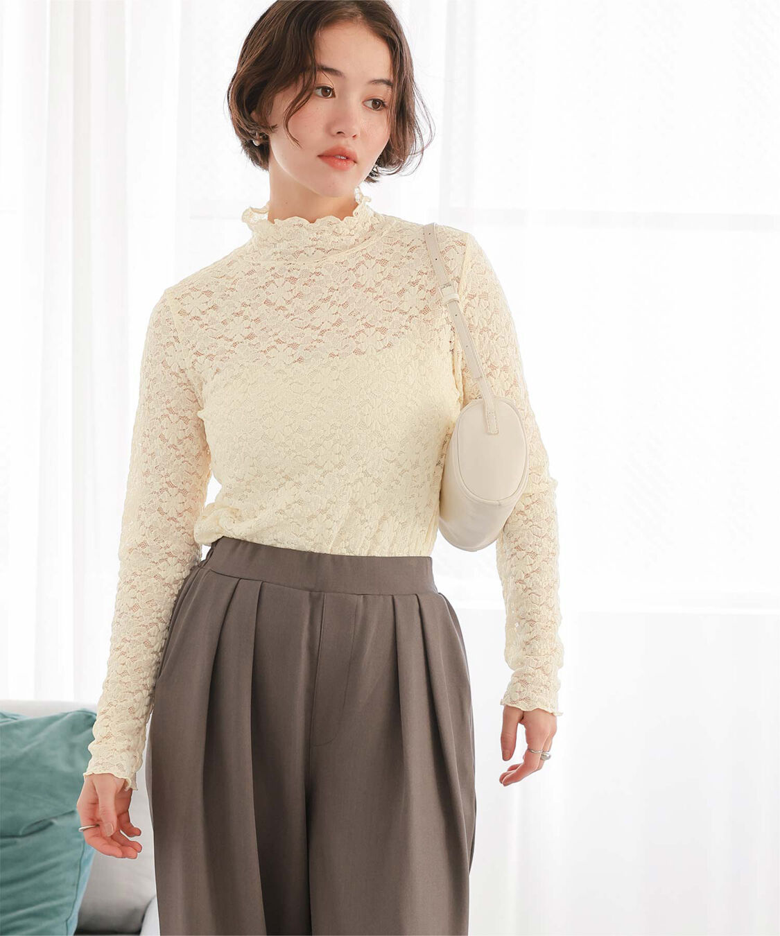 titivate「ハイネックレーストップス」|Tシャツ・カットソー|