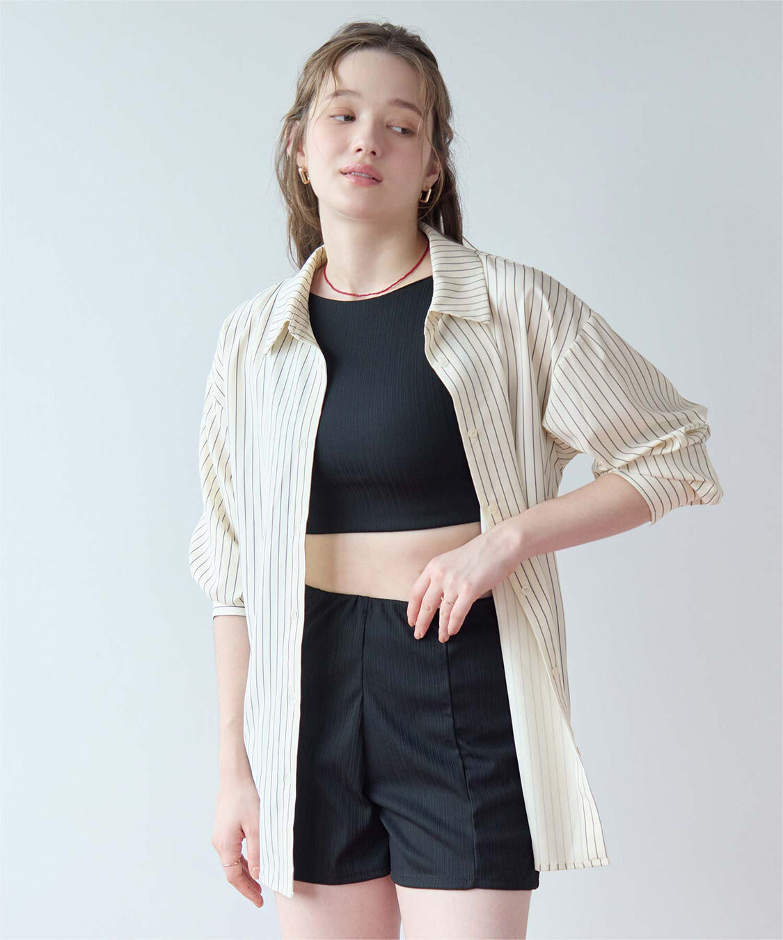 SEA DRESS「ウエストマークデザインシャツ/ラッシュガード」|ビキニトップス|