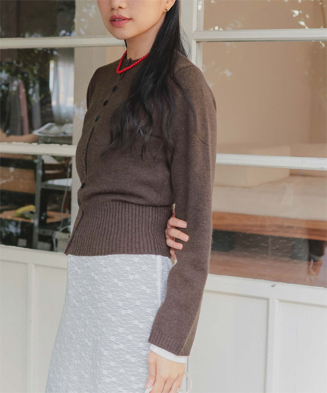 miette「メニーボタンニットカーディガン」|ニット・セーター|