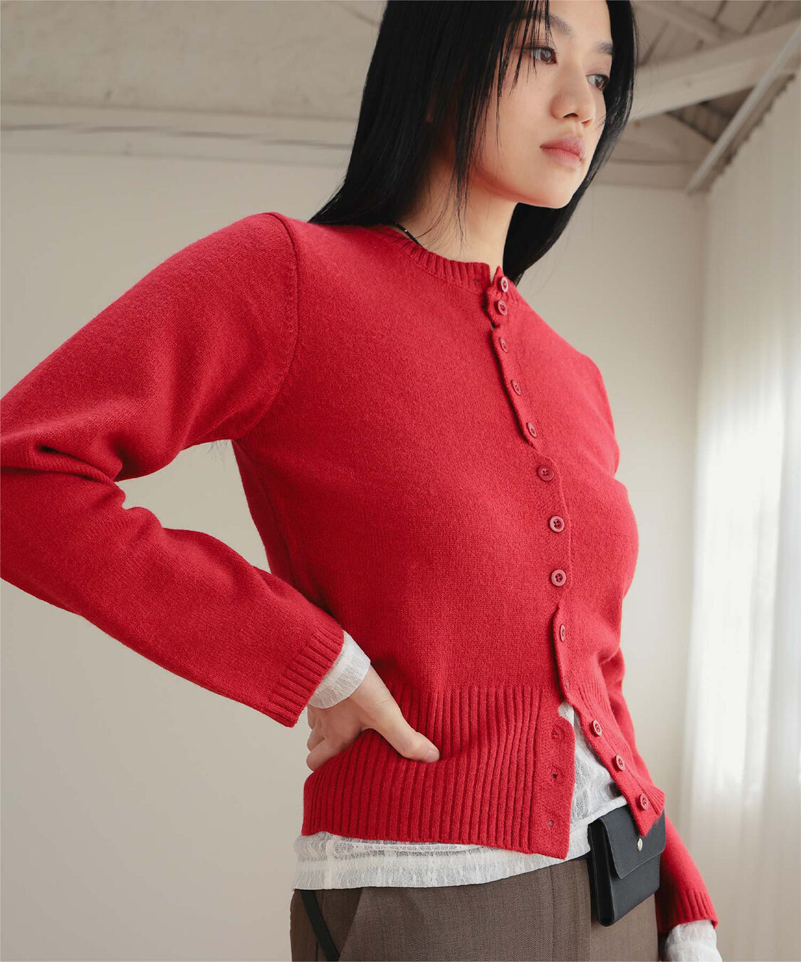 miette「メニーボタンニットカーディガン」|ニット・セーター|